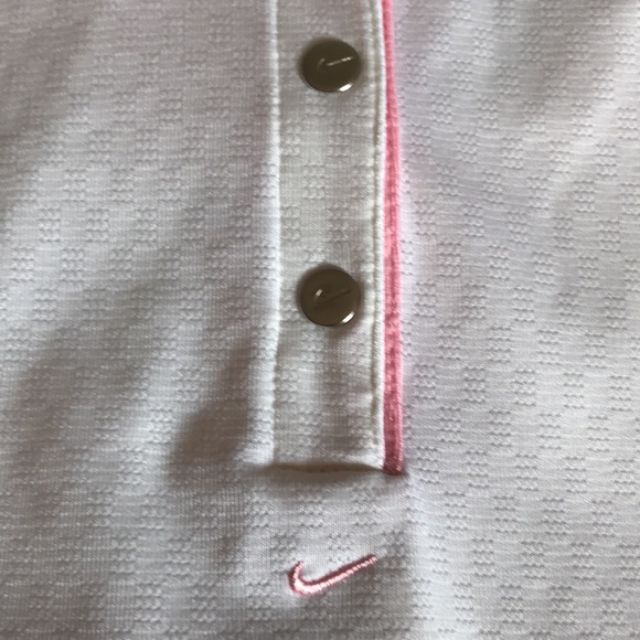 Women’s Nike golf tennis top white with pink trim - Picture 6 of 8